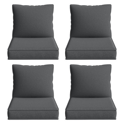 8-pcs Patio Individual Chair Cushion Covers – 4" Thick Water-repellent Replacements For 4-seat Sectional Sofa