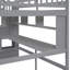 Lit mezzanine double avec bureau, tablettes de rangement et escalier, gris-1686650366