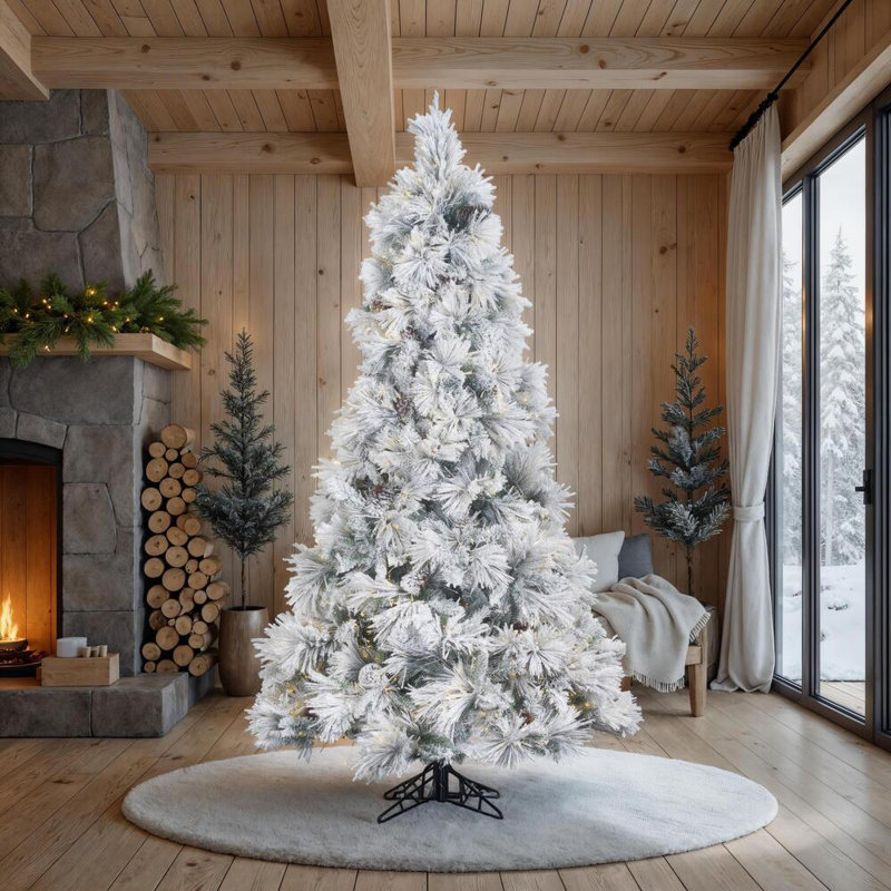 9' H Lighted Artificial Pine Christmas Tree