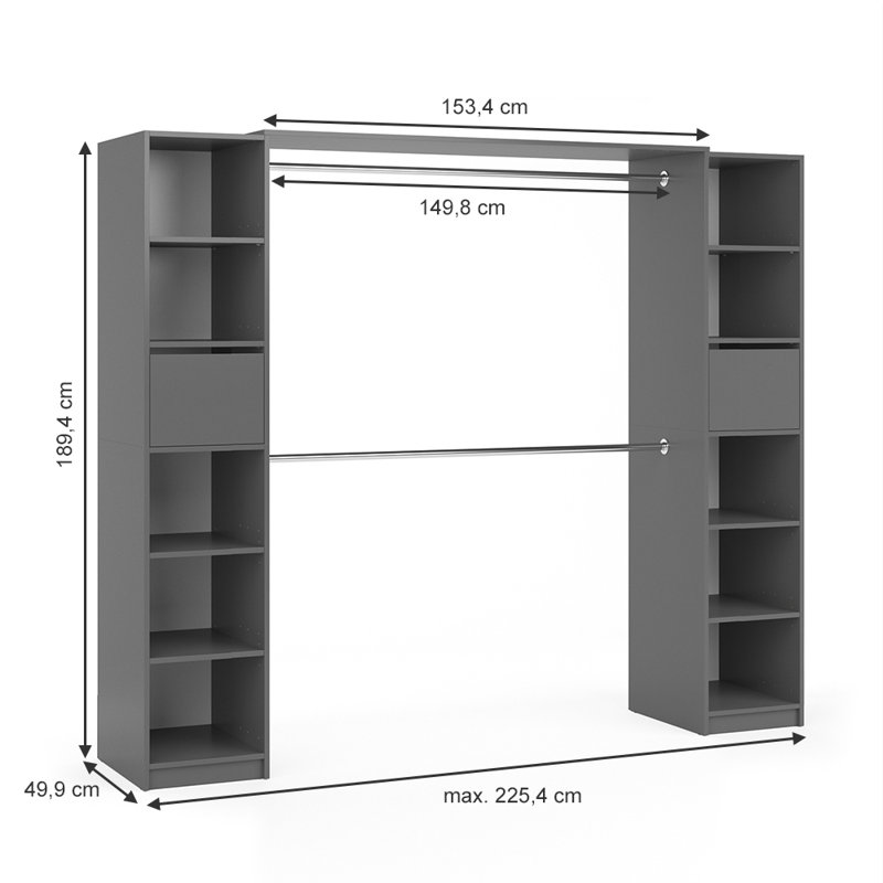 Vecellio 225.4cm Closet System
