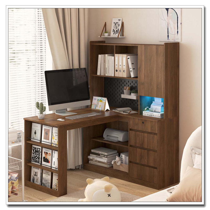 Bureau en L, Bois 4