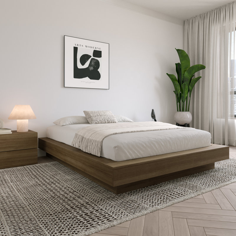 Lit plateforme Brix, Brun, Grand
