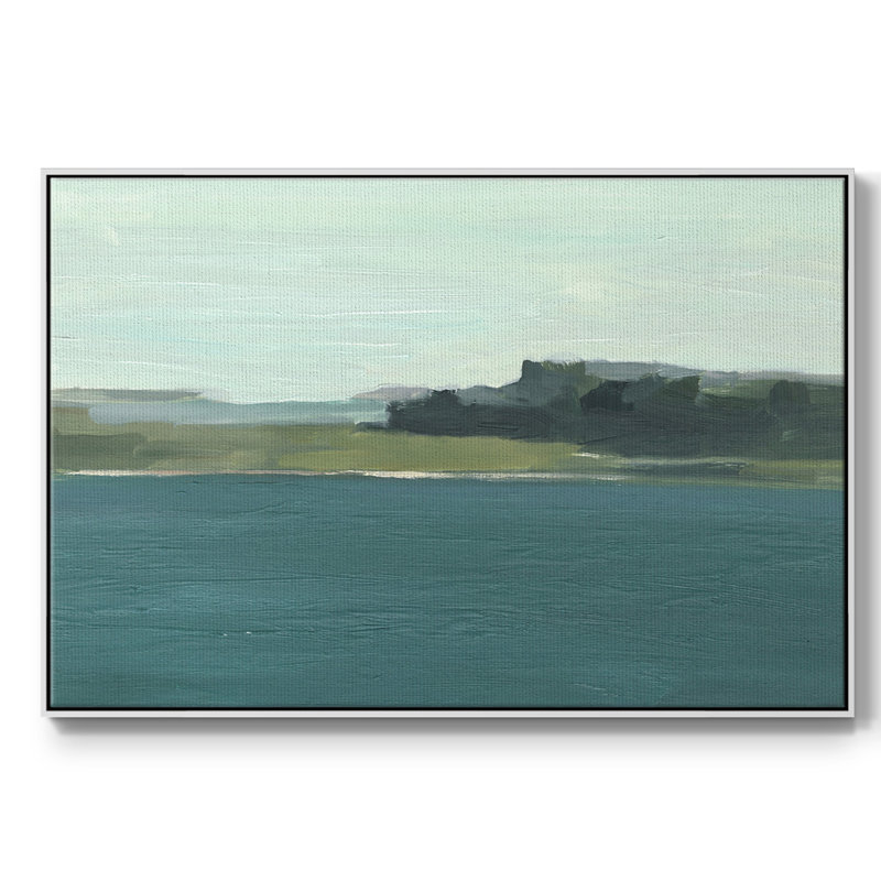 Calming Lake View II, reproduction d'art sur toile, H 17 po x l 25 po x P 2 po, Blanc