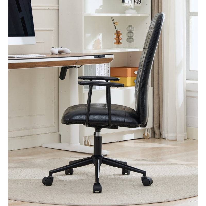 Confortable chaise de bureau réglable, structure en métal noir antique, idéale pour la maison moderne