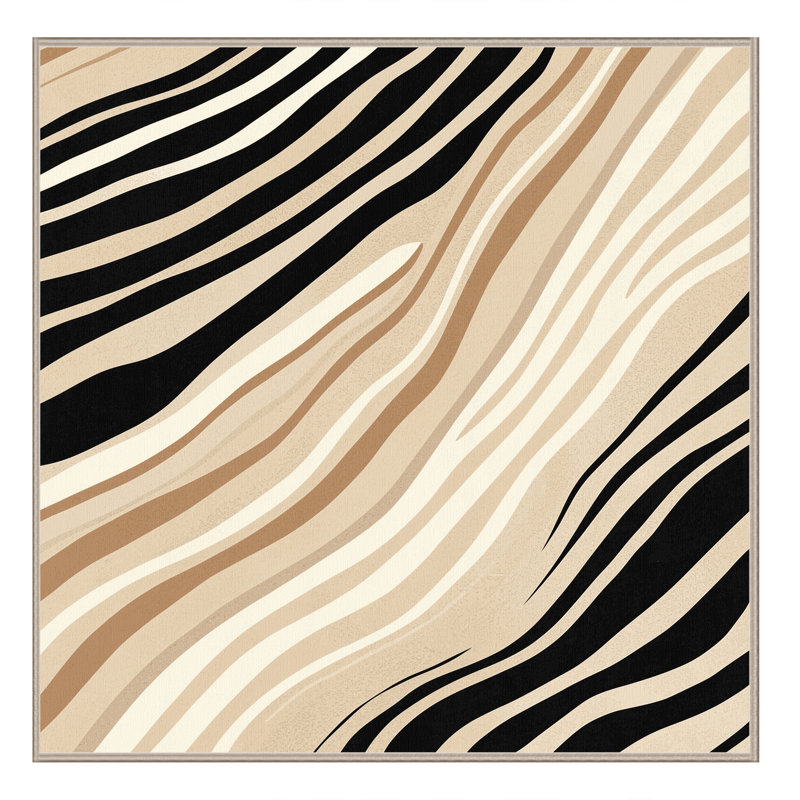 Tapis beige et moderne lavable à la machine Paulett, Carré 6 pi