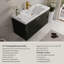 Meuble-lavabo mural 42 po avec lavabo, meuble de rangement flottant avec comptoir en résine de pierre et tiroirs à fermeture en douceur entièrement assemblés, bois espresso