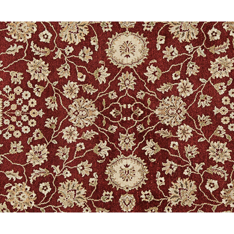 High-Quality Hand-Knotted Red And Beige Area Rug