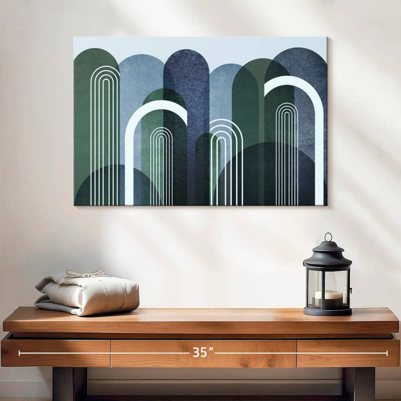 Avery Mid-Century Arches bleu marine émeraude, H 16 po x l 24 po