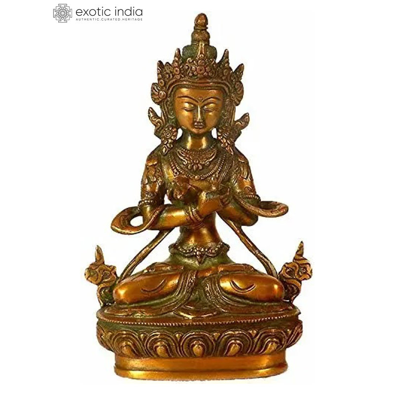 Statue de divinité bouddhiste tibétaine en laiton Vajradhara     Figurine de méditation spirituelle pour autel et espace sacré