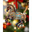 Ornement en forme de cheval de carrousel en bois par G. Debrekht