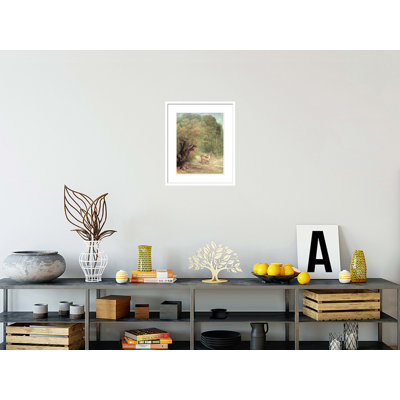 The Hunted Roe-Deer on the alert Spring by Gustave Courbet -Framed Giclee Print
