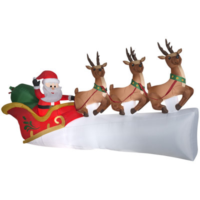 Traîneau de Noël gonflable de Noël avec renne volant