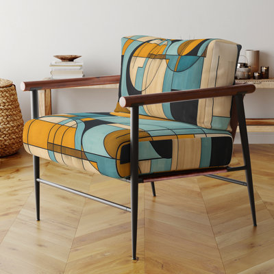 Fauteuil d'appoint Serendipity Abstract Mid-Century Geometrics - Velours