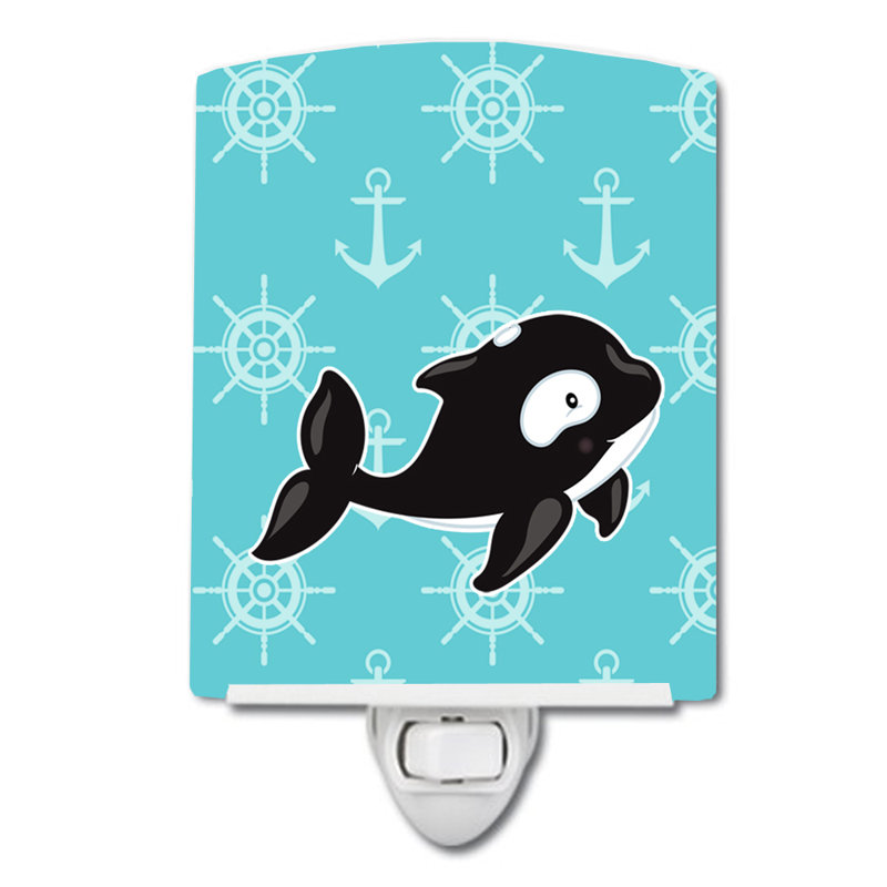 Whale and Anchors Ceramic Night Light