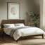 Structure de lit en bois massif de qualité supérieure avec tête de lit, lit en bois de tête de lit haut scandinave Signature, capacité de 800 lb, aucun sommier requis, convient à tous les matelas-56574997-56574996