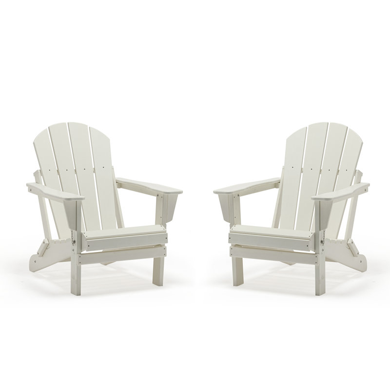 Bethune Foldable Outdoor Adirondack Chair, White
