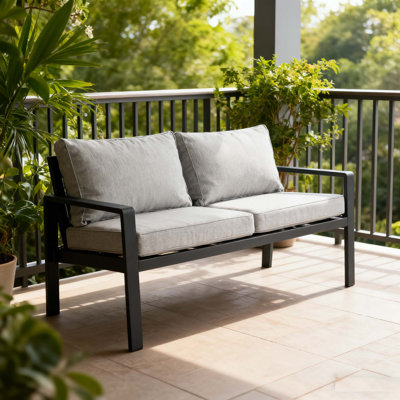 The Patio Loveseat Sofa with Cushions & Armrest & Backrest