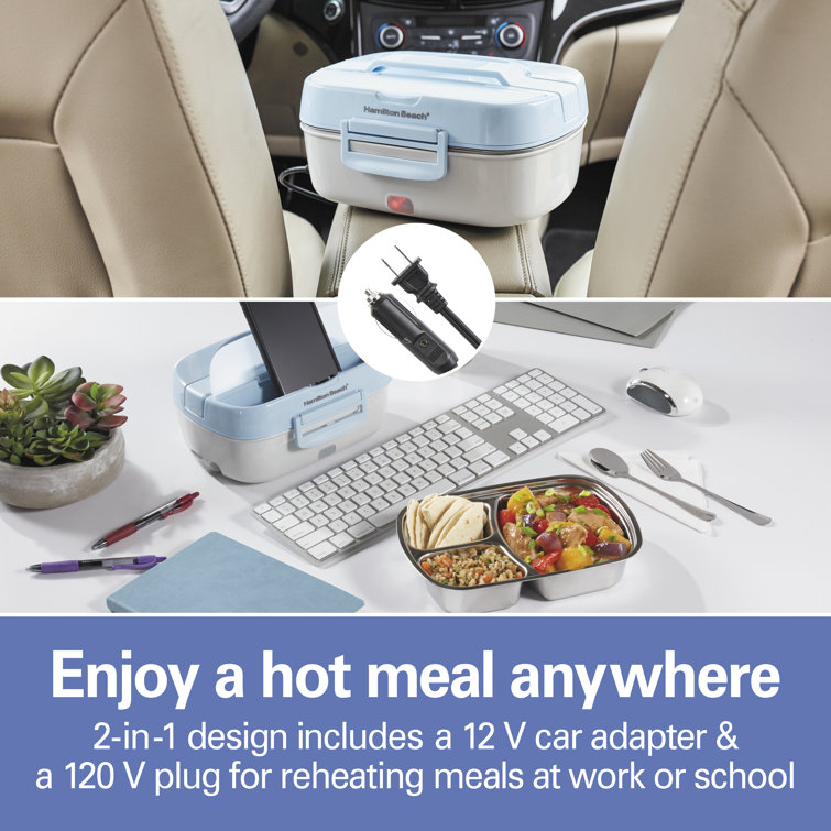 Electric Lunch Box,2 In 1 Portable Food Warmer Heater Lunch Box For  Car,work,home & Office- Capacit