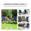 Ensemble de patio extérieur 3 pièces: 2 chaises berçantes et table basse en verre, style bistro, porche, camping, balcon, ensemble de 3 pièces avec structure rouille et bleu marine