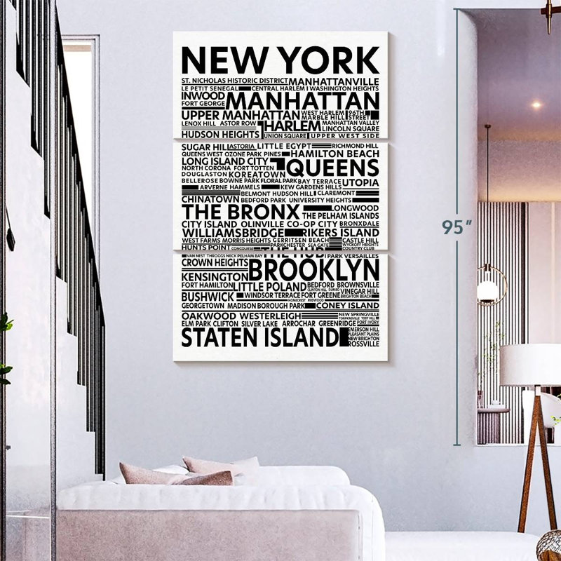 Tergel, New York, arrondissements et rues, H 57 po x l 36 po