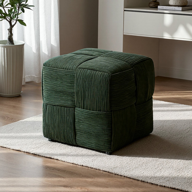 Repose-pieds en velours côtelé Classic Classic, Green
