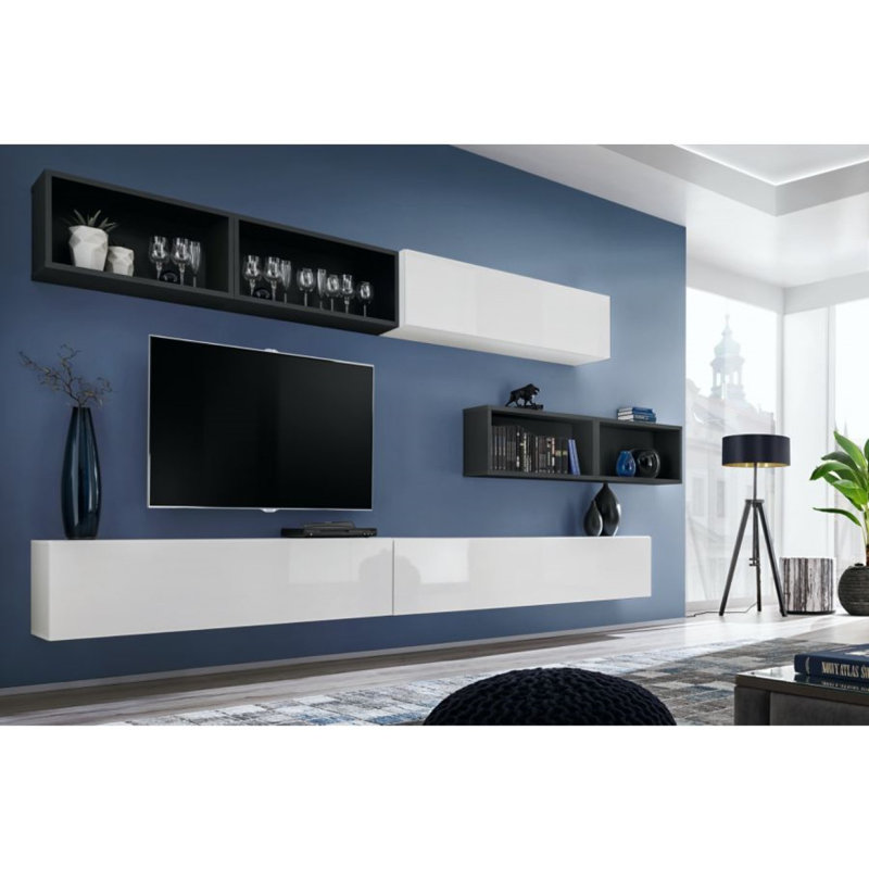 Markenfield Unfinished Floating Entertainment Centre for TVs up to 60", White/Black