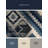 Machine Washable Paulett Global Inspired Block Print Rug in Beige – Navy Binding-1574610258