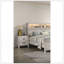 Table de chevet 1Pc Contemporary White Wash avec barre noire, finition en mélamine durable pour les chambres modernes