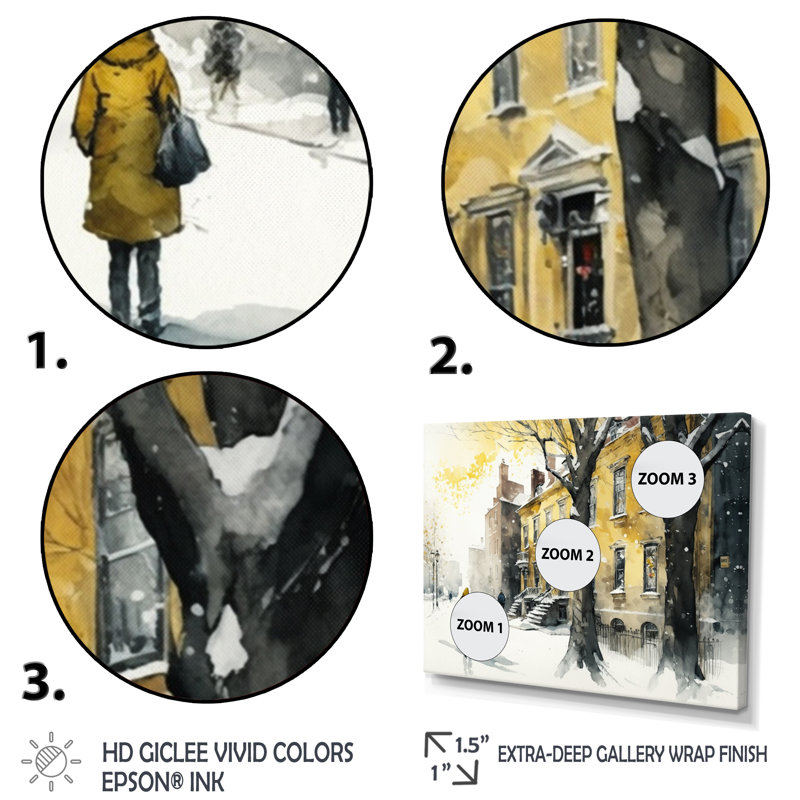 " Quebec During Snowfall II ", 32" W x 16" H, Wrapped Canvas