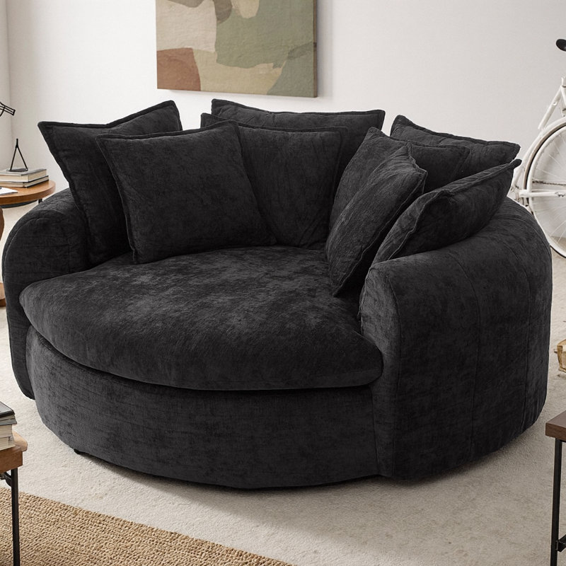 Canapé-lit rond à compression complète Boneless, Noir