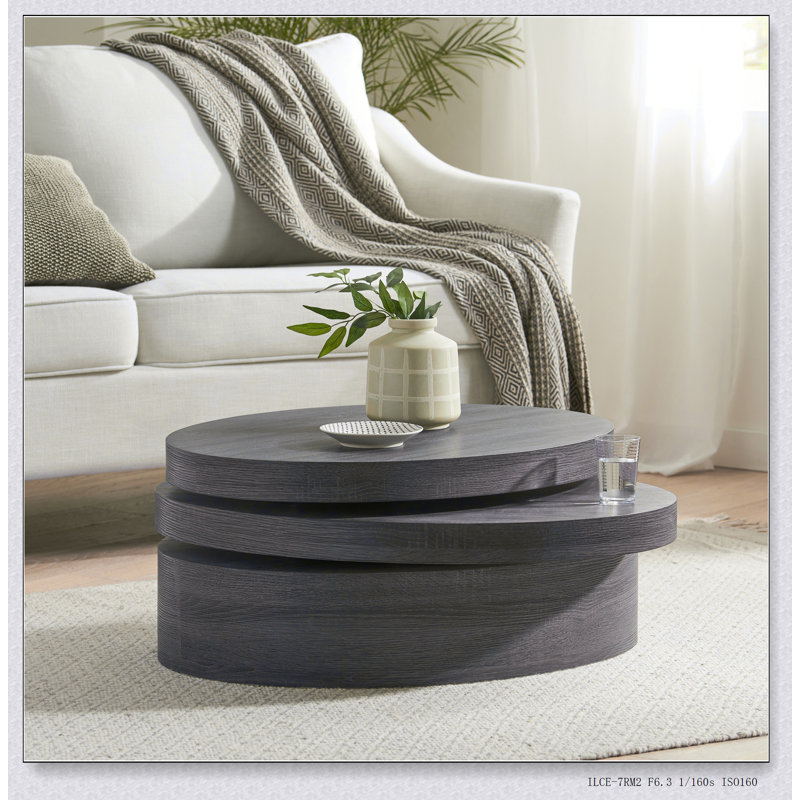 Table basse rotative MODERNESQUE avec un design élégant et un plateau rotatif multifonctionnel pour les intérieurs modernes