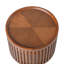 Table d'appoint ronde en bois avec motif en treillis et rangement caché