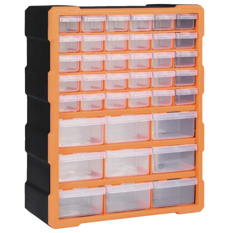 Rebrilliant Plastic Decorative Bin, Orange/Black