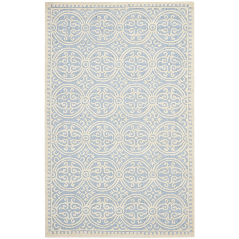 Barile Damask Wool Hand Woven Area Rug, Rectangle 183 x 274 cm