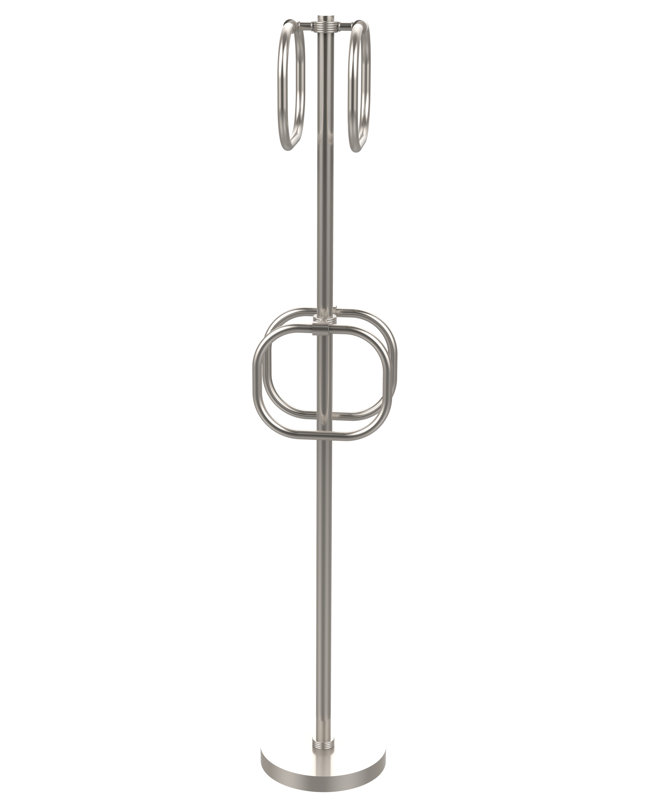 Porte-serviettes sur pied 4 groovy integrated, Nickel satiné