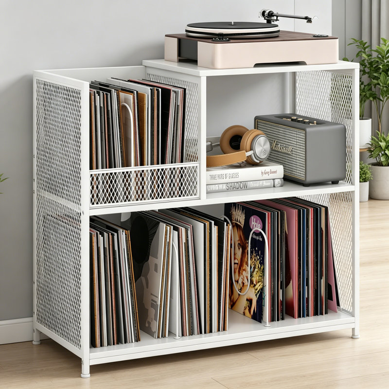 Metal,Manufactured Wood 76cm H Media Shelves