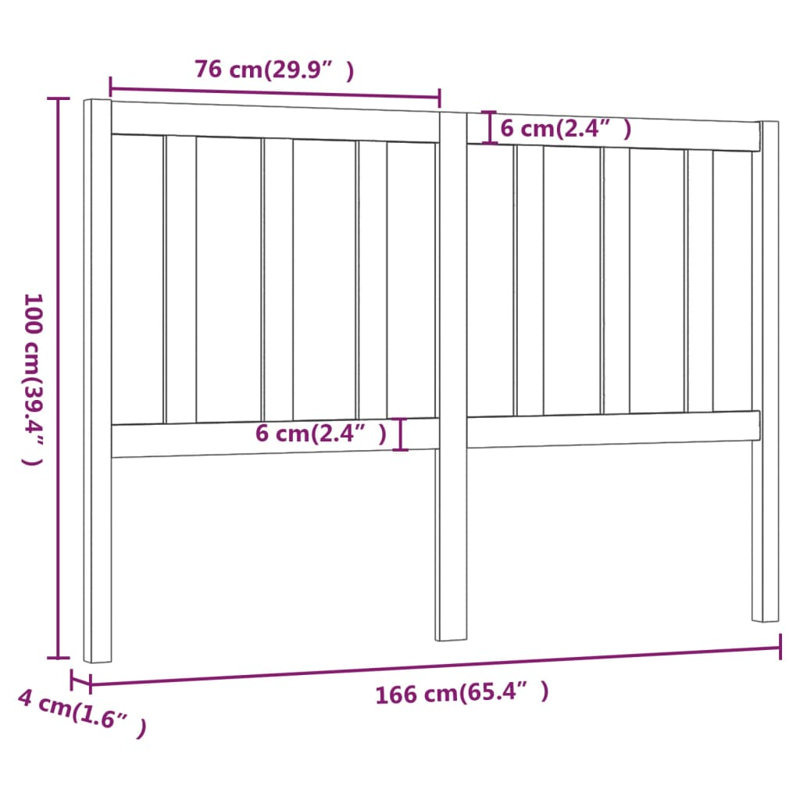 Brookview Solid Wood Headboard, Brown, 100 x 95cm