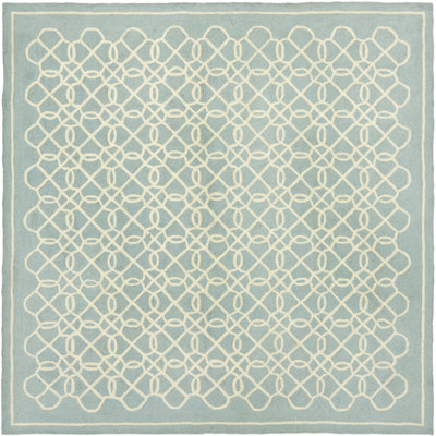 Hollander Hand-Hooked Wool Blue Area Rug