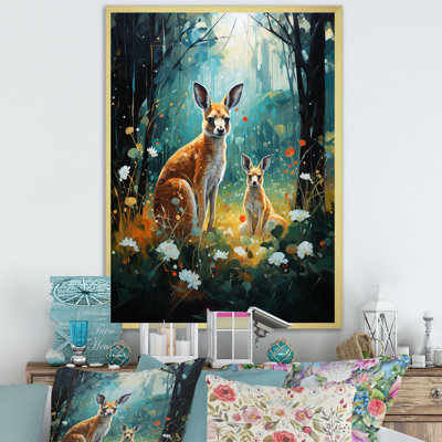 «Cute Kangaroo Flower Oasis II», reproduction sur toile