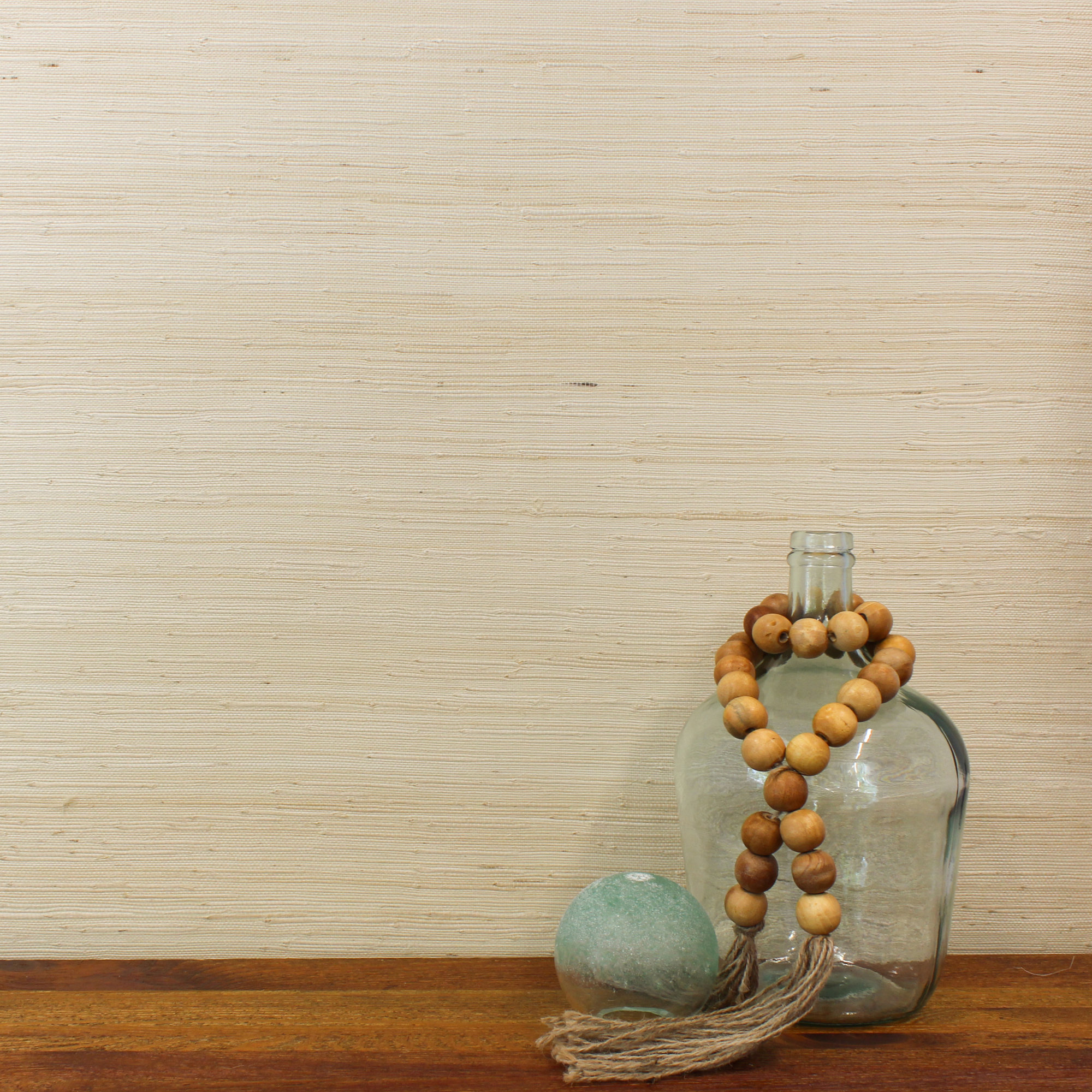 Tight Weave Jute Authentic Grasscloth Wallpaper, Light Knotted Natural