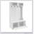 Classic Coastal Style Hall Tree Entryway Bench with Open Shelves and Shoe Cabinets for Organized Storage-1197386584
