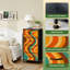 Commode à 4 tiroirs pour la chambre à coucher Rétro groovy Abstrait coloré aux formes ondulées design Petite grande commode à vêtements pour organisateurs de placard avec commode