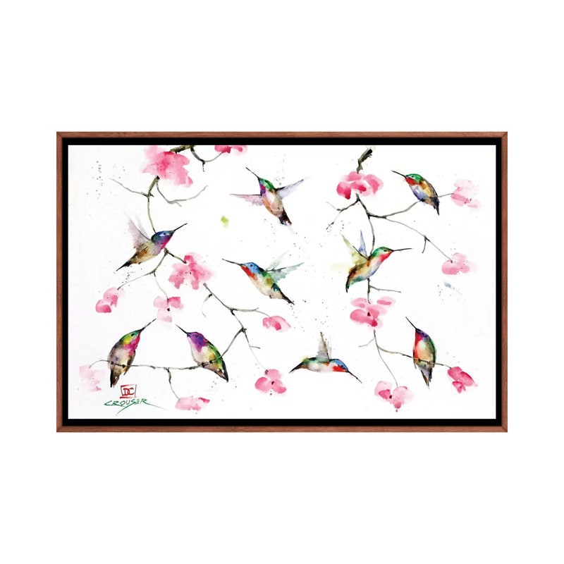 Rassemblement de colibris par Dean Crouser, reproduction d’art, H 18 po x l 26 po x P 1,5 po, Pas de tapis