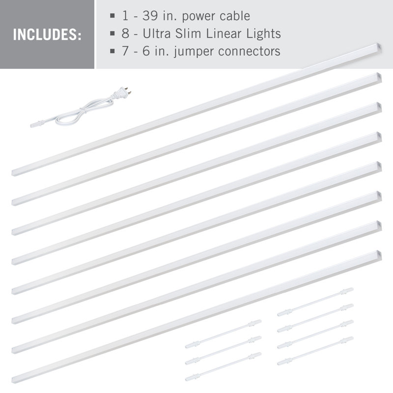 Ultra Slim Linear LED Shelf Light 8pk