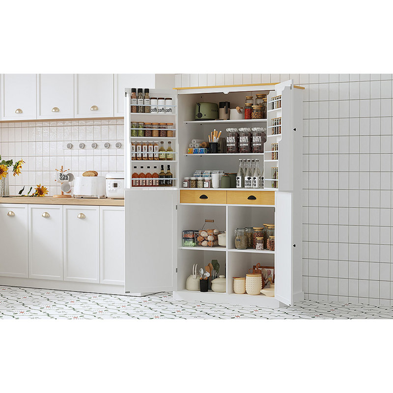 Garde-manger avec tablettes Heins French Doors, Blanc