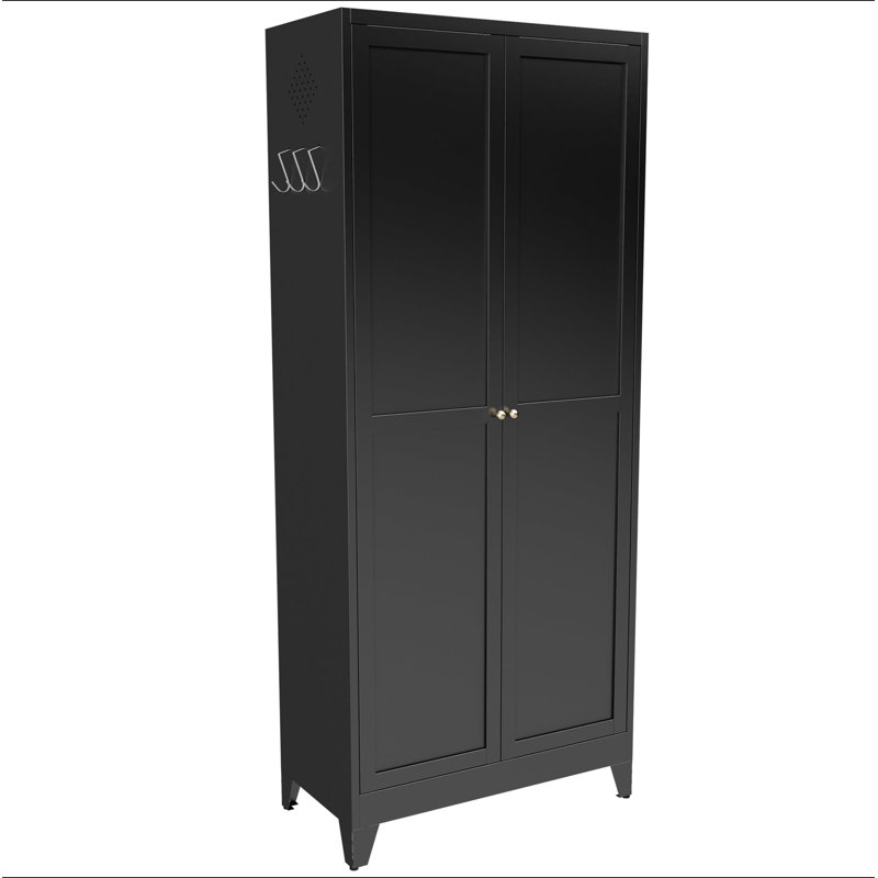 Armoire de cuisine 75 po en métal noir avec 5 tablettes réglables (capacité de 180 lb), armoire de cuisine autoportante avec tablettes réglables, vaisselle dans la cuisine, garde-manger, salle à manger