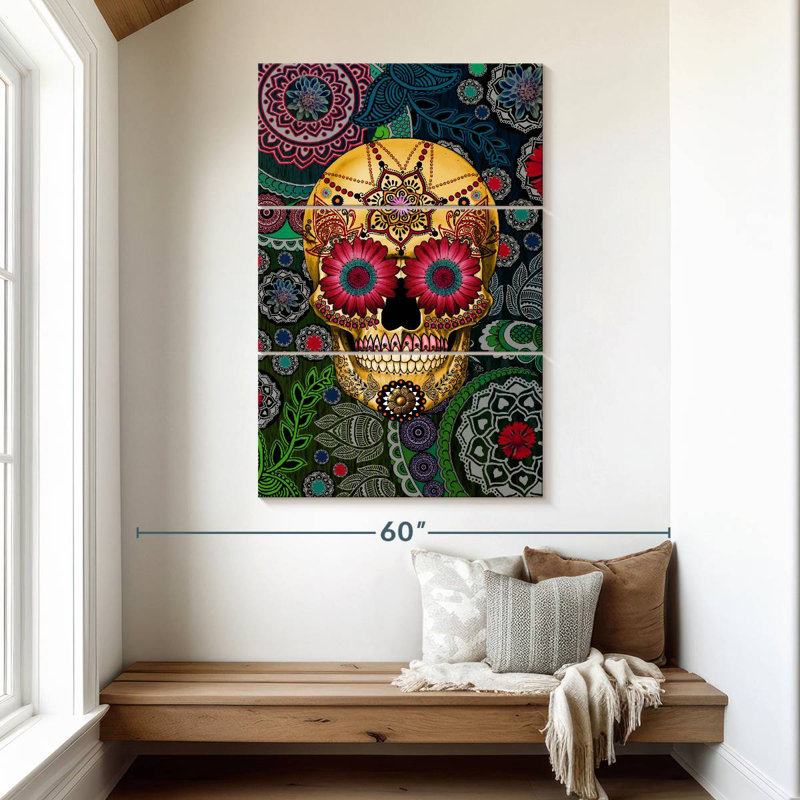 Sugar Skull Paisley Garden, H 50 po x l 32 po