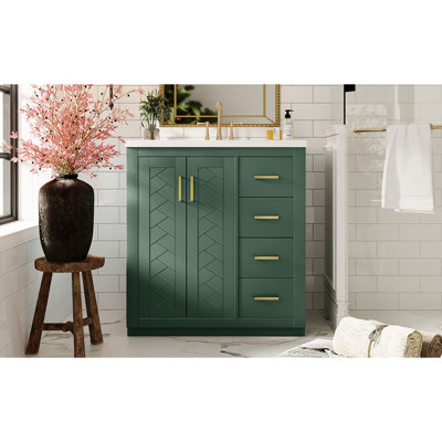 Ensemble de meuble-lavabo / meuble-lavabo autoportant avec 3 tiroirs et portes