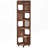 6-Tier Rustic Brown Narrow Corner Bookshelf