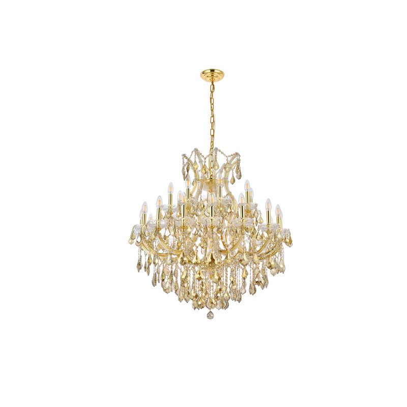 Stockard 24 - Light Chandelier, Royal Cut, Golden Teak (Smoky), Gold